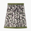 Piero Antique Bronze Metal Double Wall Light with Ornella 14cm Green Floral Design Mushroom Pleat Tall Tapered Candle Clip Lampshade