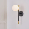 Wanda White Orb and Black Metal Wall Light
