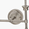 Salvatore Antique Silver Metal Double Wall Light with Vienna 14cm Taupe Chevron Tall Taper Mushroom Pleat Candle Clip Lampshade