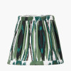 Salvatore Antique Silver Metal Double Wall Light with Izara 16cm Racing Green Ikat Patterned Mushroom Pleat Tapered Lampshade