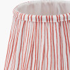 Salvatore Antique Silver Metal Double Wall Light with Thiago 16cm Cinnamon Stripe Mushroom Pleat Tapered Lampshade