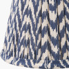 Tatiana Antique Brass Metal Double Wall Light with Vienna 16cm Blue Chevron Mushroom Pleat Lampshade