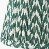 Tatiana Antique Brass Metal Double Wall Light with Vienna 16cm Forest Green Chevron Mushroom Pleat Lampshade