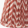 Tatiana Antique Brass Metal Double Wall Light with Vienna 16cm Red Chevron Mushroom Pleat Lampshade