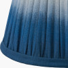 Tatiana Antique Brass Metal Double Wall Light with Scallop 16cm Blue Ombre Soft Pleated Tapered Lampshade
