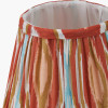 Tatiana Antique Brass Metal Double Wall Light with Izara 16cm Cinnamon Ikat Patterned Mushroom Pleat Tapered Lampshade