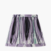 Tatiana Antique Brass Metal Double Wall Light with Izara 16cm Lilac Ikat Patterned Mushroom Pleat Tapered Lampshade