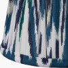Tatiana Antique Brass Metal Double Wall Light with Izara 16cm Ocean Blue Ikat Patterned Mushroom Pleat Tapered Lampshade