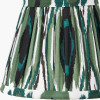 Tatiana Antique Brass Metal Double Wall Light with Izara 16cm Racing Green Ikat Patterned Mushroom Pleat Tapered Lampshade