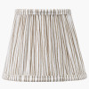 Tatiana Antique Brass Metal Double Wall Light with Thiago 16cm Natural Stripe Mushroom Pleat Tapered Lampshade