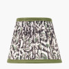 Tatiana Antique Brass Metal Double Wall Light with Ornella 16cm Green Floral Design Mushroom Pleat Tapered Lamp Shade