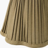 Tatiana Antique Brass Metal Double Wall Light with Malia 18cm Olive Mushroom Pleat Scalloped Tapered Lamp Shade