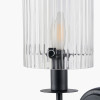 Clara Ribbed Glass Black Metal Cylinder Wall Light