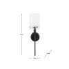 Clara Ribbed Glass Black Metal Cylinder Wall Light