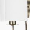 Seraphine Matt Antique Brass Metal and White Cotton Mix Scallop Half Shaded Wall Light