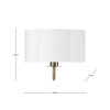Seraphine Matt Antique Brass Metal and White Cotton Mix Scallop Half Shaded Wall Light