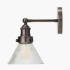Lenox Conical Ribbed Glass with Antique Bronze Fitting Wall Light