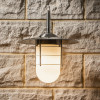 Centauri Brushed Steel Metal and Opaque Glass Wall Light