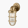 Lupin Antique Brass Metal Caged Hanging Outdoor Wall Light