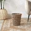 Tobs Grey Kubu Rattan Round Waste Paper Bin