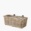 Tobs Indoor Outdoor Grey Kubu Rattan Wall Hanging Trough - Small