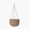 Tobs Indoor Outdoor Grey Kubu Rattan Round Hanging Basket - Large
