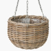 Tobs Indoor Outdoor Grey Kubu Rattan Round Hanging Basket - Large