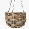 Tobs Indoor Outdoor Grey Kubu Rattan Round Hanging Basket - Small