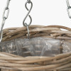 Tobs Indoor Outdoor Grey Kubu Rattan Round Hanging Basket - Small