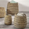 S/3 Seagrass Natural Round Baskets