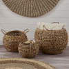 S/3 Water Hyacinth Round Handled Baskets