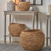 S/3 Water Hyacinth Round Handled Baskets