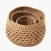 S/3 Seagrass and Water Hyacinth Natural Round Baskets