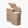 S/2 Grey Kubu Rectangular Linen Baskets