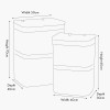 Tobs S/2 Grey Kubu Rectangular Linen Baskets with Handles