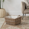 Grey Kubu Rectangular Handled Laundry Basket