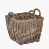 S/2 Grey Kubu Graduated Square Storage Baskets