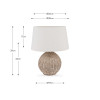 Raffles Small Rattan Cream Wash Table Lamp