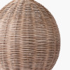 Raffles Large Rattan Cream Wash Table Lamp Base with Amelia 40cm Natural Linen Hard Pleat Tapered Lampshade