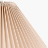 Raffles Large Rattan Cream Wash Table Lamp Base with Amelia 40cm Natural Linen Hard Pleat Tapered Lampshade