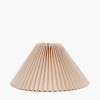 Raffles Large Rattan Cream Wash Table Lamp Base with Amelia 40cm Natural Linen Hard Pleat Tapered Lampshade