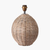 Raffles Large Rattan Cream Wash Table Lamp Base with Seychelles 40cm Cream Slubby Cotton Empire Lampshade
