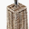 Seacomb Rattan Pyramid Floor Lamp Base with Amelia 45cm Natural Linen Hard Pleat Tapered Lampshade