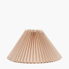Seacomb Rattan Pyramid Floor Lamp Base with Amelia 45cm Natural Linen Hard Pleat Tapered Lampshade