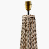 Seacomb Rattan Pyramid Floor Lamp Base with Seychelles 45cm Cream Slubby Cotton Empire Lampshade