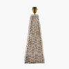 Seacomb Rattan Pyramid Table Lamp Base with Amelia 35cm Natural Linen Hard Pleat Tapered Lampshade