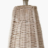 Seacomb Rattan Pyramid Table Lamp Base with Seychelles 45cm Cream Slubby Cotton Empire Lampshade