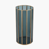Brass Metal and Smoked Glass Panelled Tall Hurricane