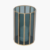 Brass Metal and Smoked Glass Panelled Hurricane