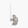 Silver Metal Monkey Candlestick